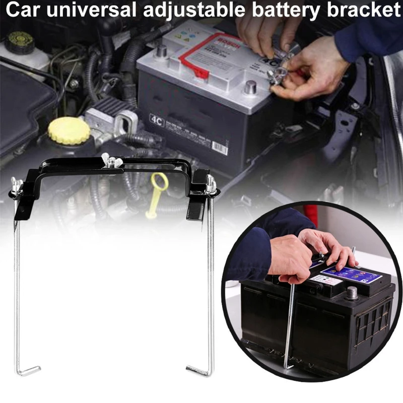 Adjustable Car Clamp Stable Retention Battery Crossbar Battery Hold Durable Storage Stabilizer Metal Shelf Auto Accessories