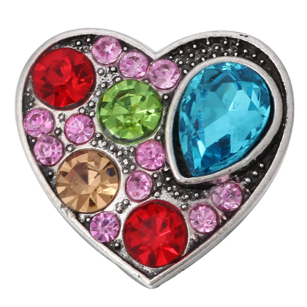 6pcs/lot Colorful 18mm Snaps Jewelry High Quality Rhinestone Flower Metal Snap Buttons DIY Charms Button Jewerly