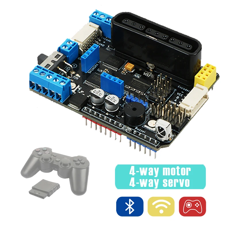 

Compatible with arduino R3 four-way motor driver board PS2 Bluetooth smart car robot arm TB6612FNG