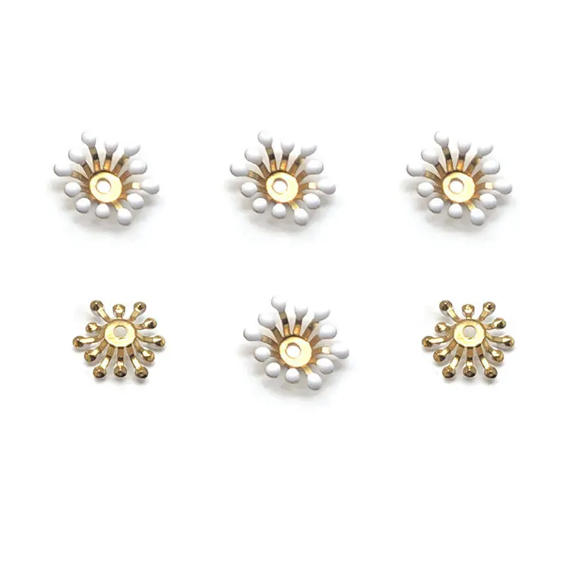 ジュエリー作り用の金属製スペーサービーズ,13mm,20個,フルスペーサービーズ,DIY用キャップ,ヘアアクセサリー