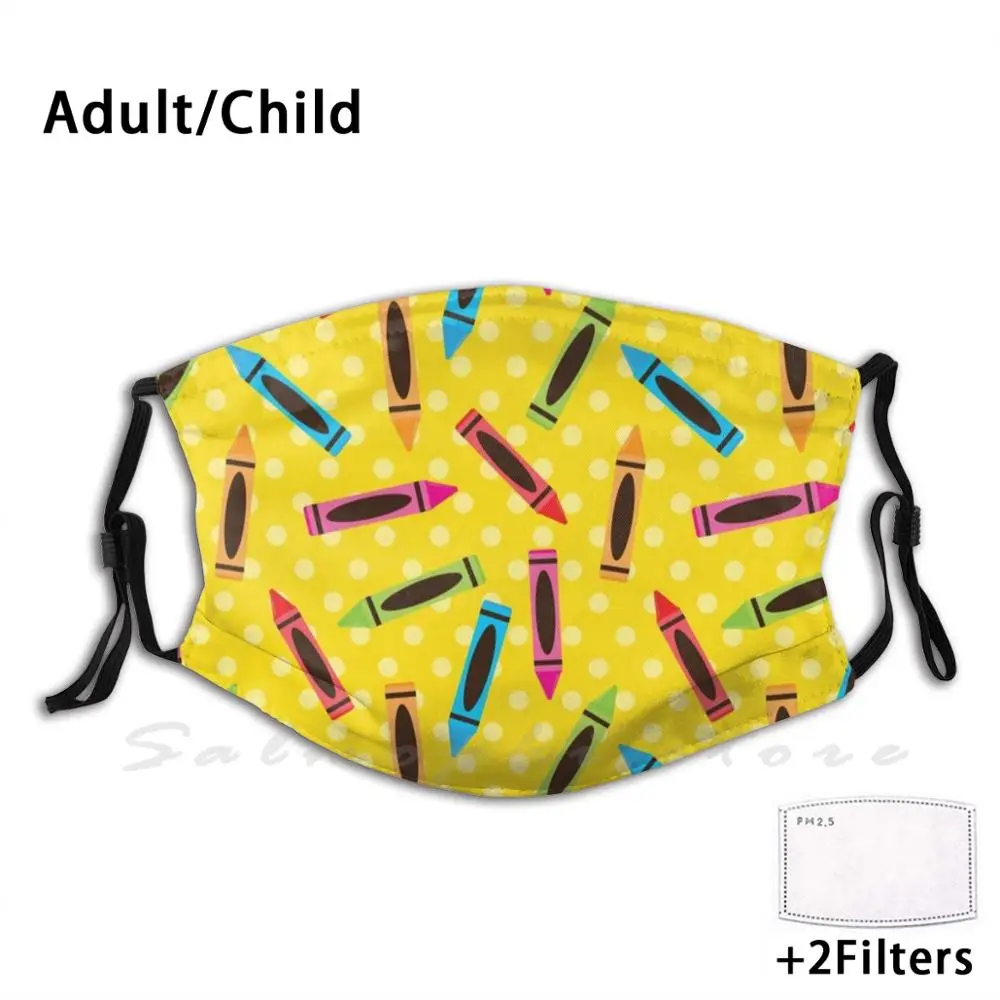 Back To School Neck Gaiter Crayons Yellow Neck Gaiter Copy Funny Print Reusable Pm2.5 Filter Face Mask Teacher Gift Back To