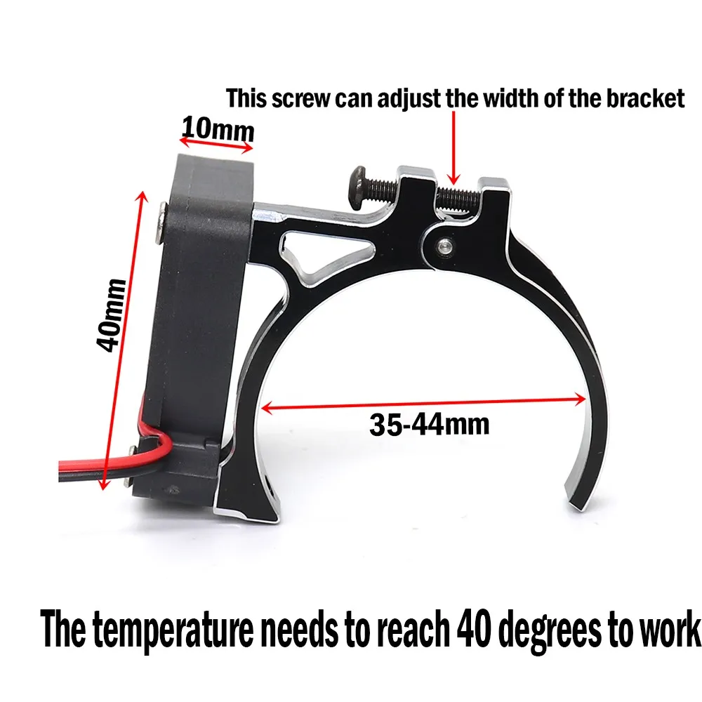 Professionelle 42MM Motor Temperaturregelung Lüfter Motor Kühlkörper für Traxxas TRX4 E-REVO UDR SCX10 Rgt RC Auto Zubehör – Detail 2