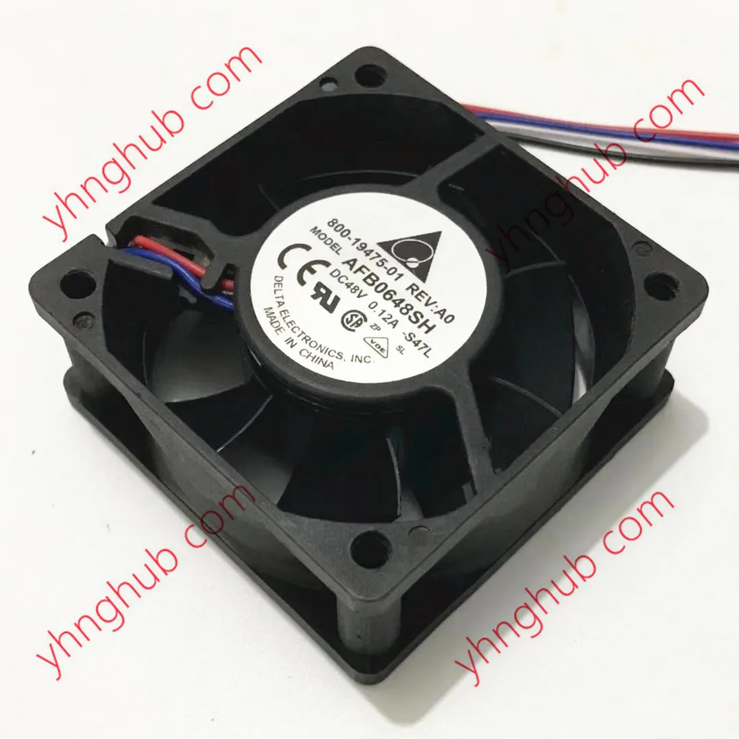 

Delta Electronics AFB0648SH S47L DC 48V 0.12A 60x60x25mm 3-Wire Server Cooling Fan