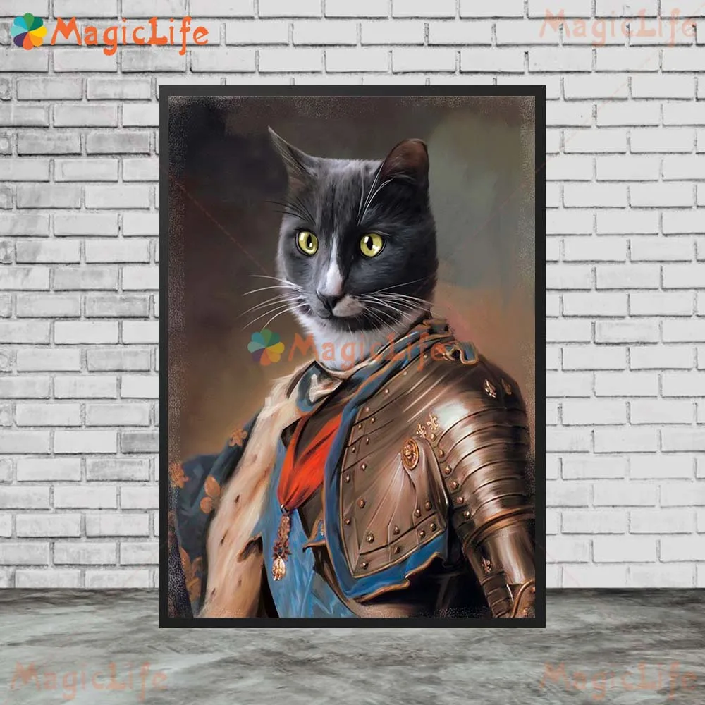 Funny Animal General Gentleman Pet Shop Wall Pictures For Living Room Home Decor Nordic Poster Wall Art Canvas Painting Unframed
