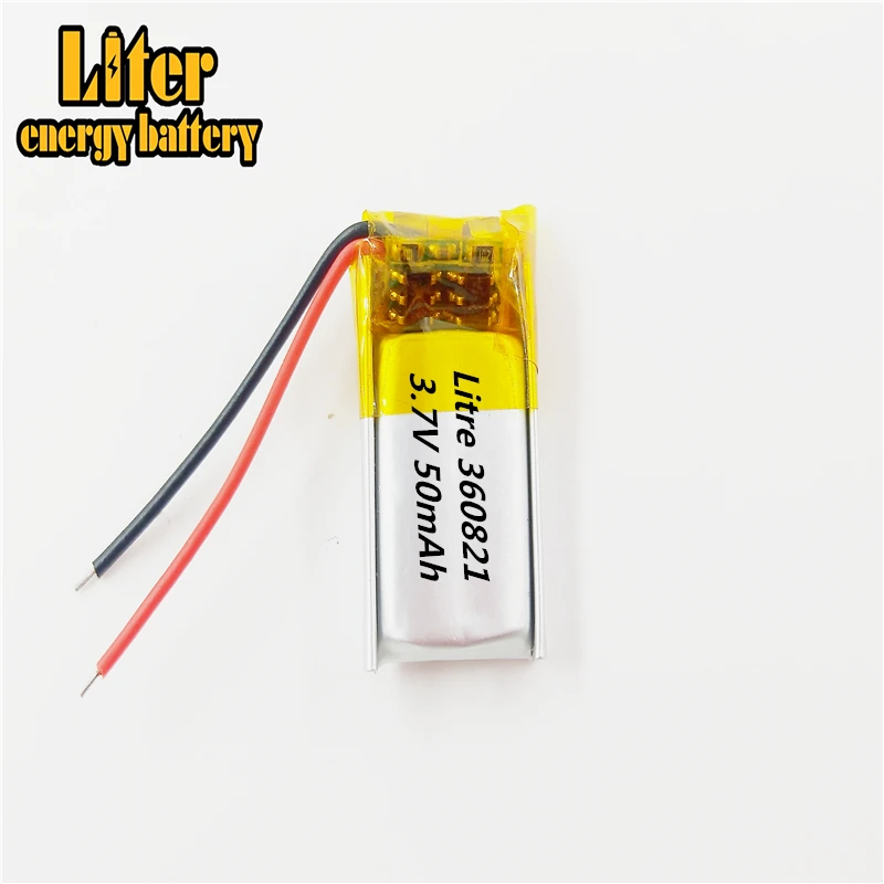 351020 3.7v 360821 50mAh Lithium Polymer LiPo Rechargeable Battery li ion li-polymer For DIY Mp,Connection head 1.25A/B