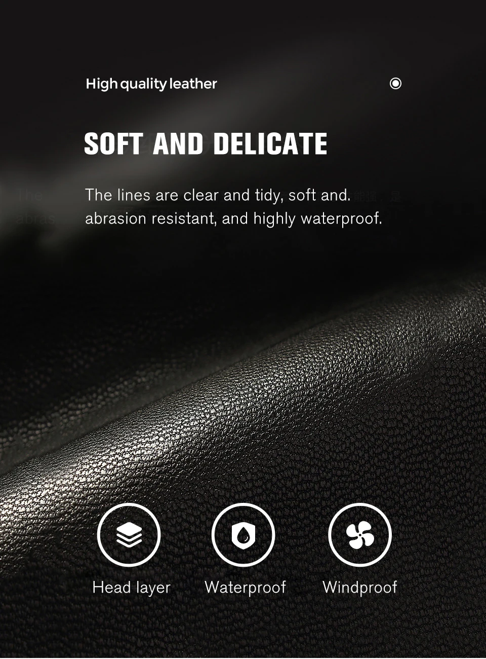 Comfortable Keep Warm Gloves Male Winter, Water Ripple Design Sheepskin Men's Gloves, Black Men's Leather Gloves-8001Y