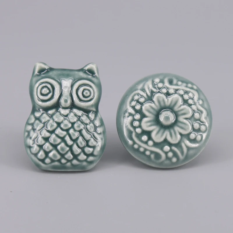 1PCS Ceramic Cabinet Handles and Knobs Art Style Drawer Dresser handle Door Pulls Furniture Hardware Accessories