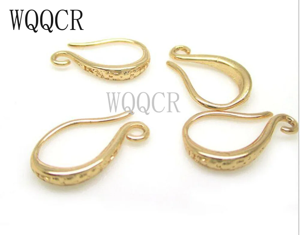 2 color can harvest 10PCS 9MMx15MM Champagne Gold Color Plated Brass Earrings Hooks High Quality Diy Jewelry Accessories