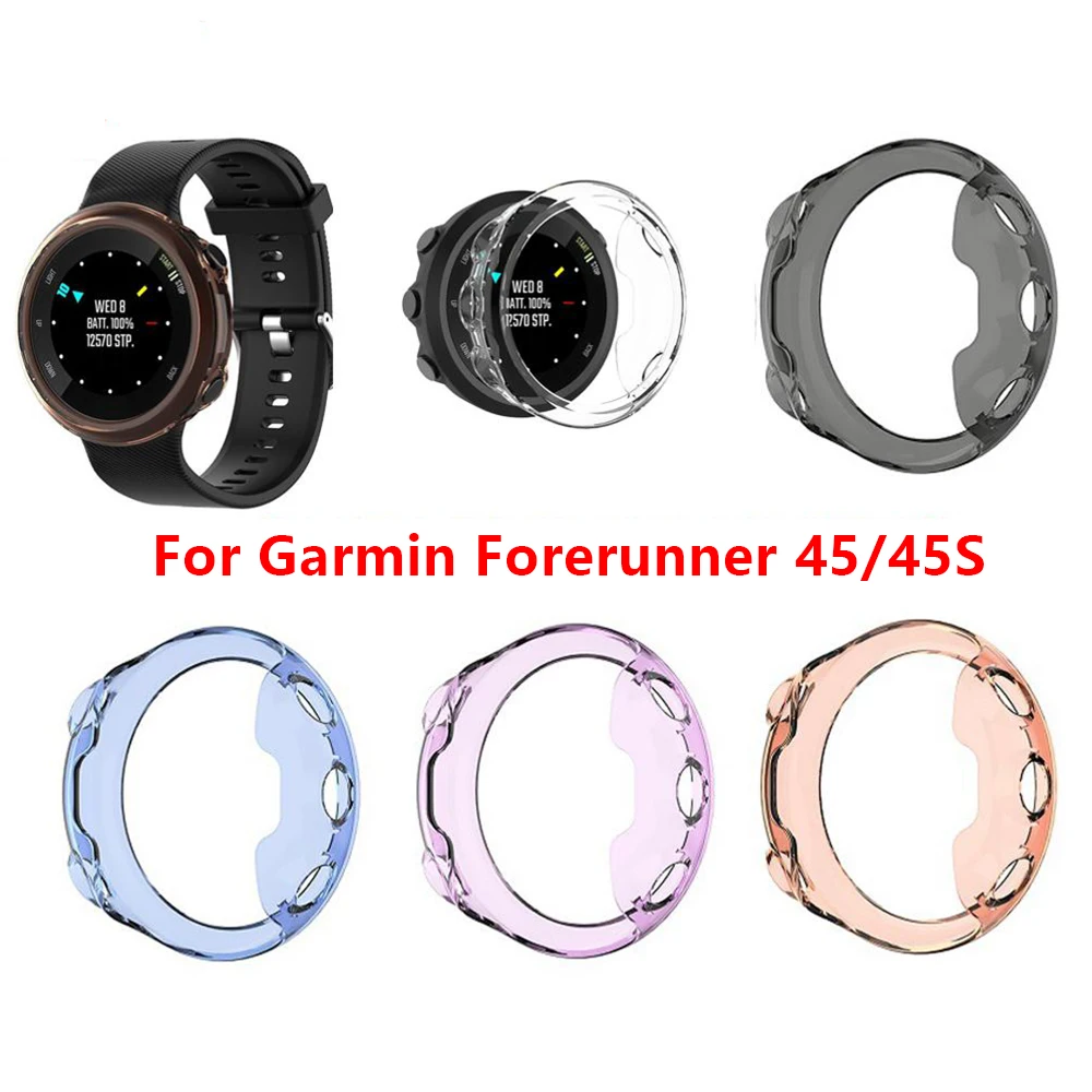 for Garmin Forerunner 45/45s Transparent TPU Protective Case, TPU Protective Case Cover Shell for Garmin Forerunner 45/45S