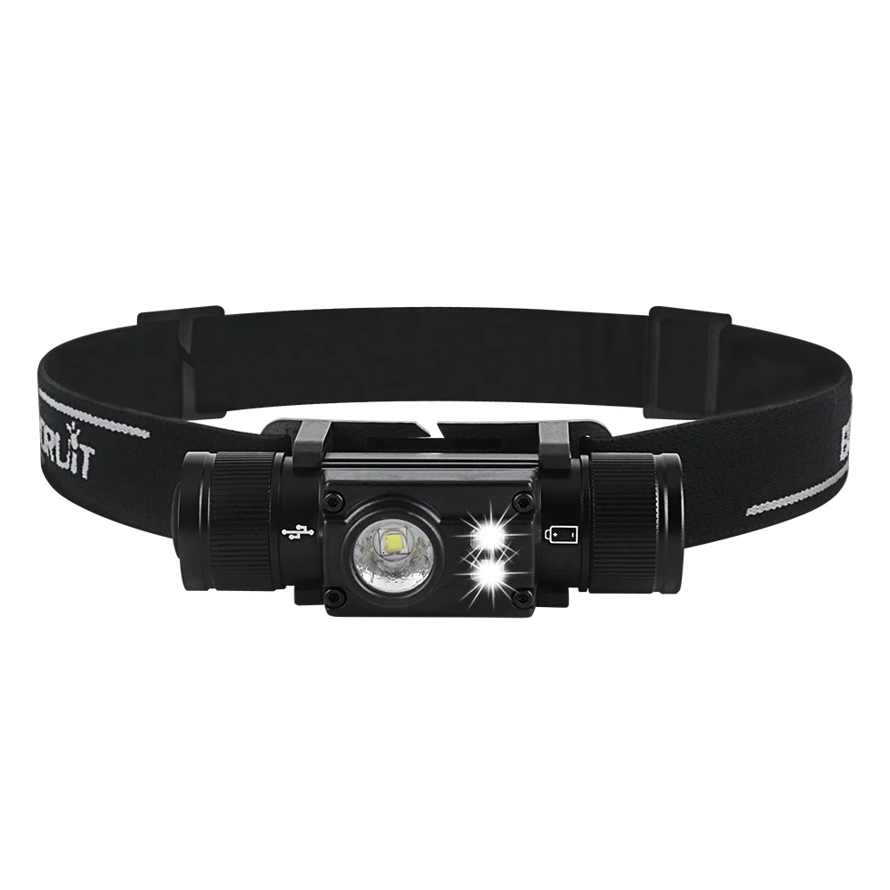 BORUiT HP500 Powerful LED Headlamp Type-C Rechargeable 18650 Headlight Waterproof Head Torch Fishing Hunting Lantern