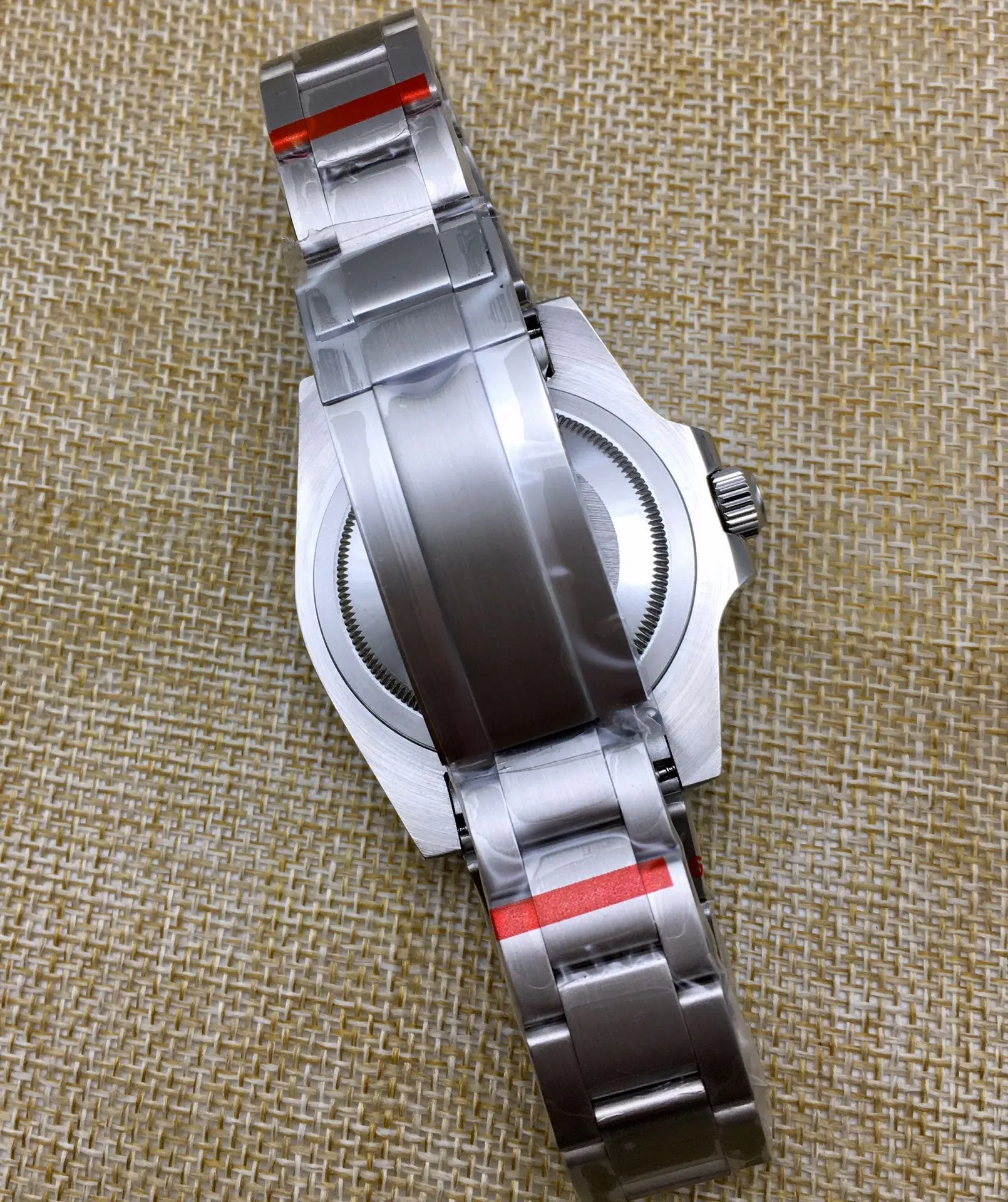 Orologio meccanico automatico da uomo con quadrante in ceramica grigio senza logo da 40 mm, acciaio inossidabile argento