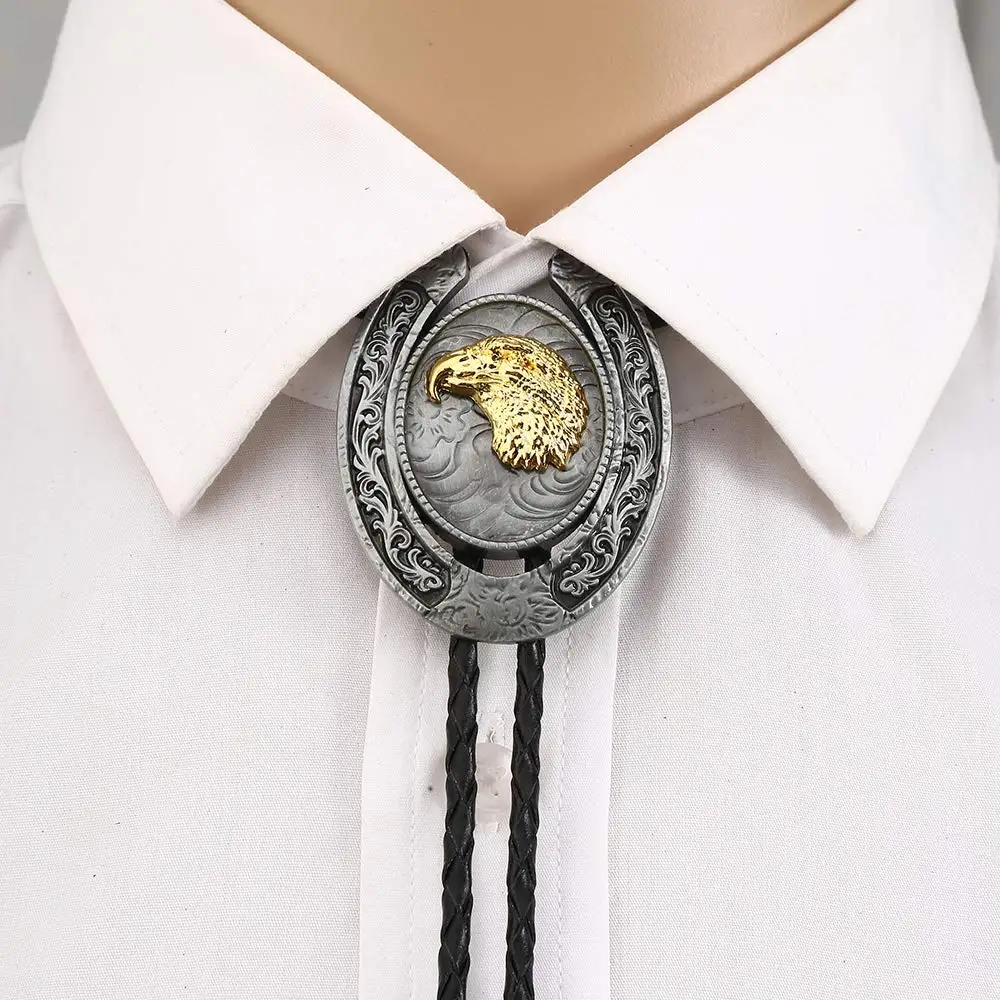 

U shape 3D animal 3D bolo tie for man cowboy western cowgirl lather rope zinc alloy necktie Vintage color