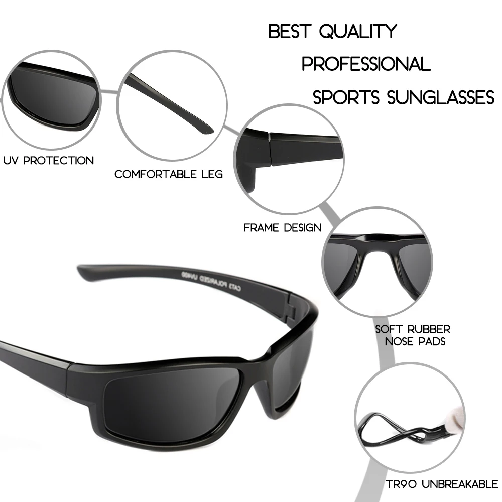 POLARSNOW Polarized Sunglasses Male Men Women Sport Outdoor Travel Sun Glasses Anti-Reflective UV400