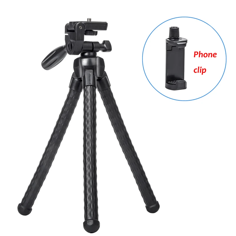 소니 A6700 A6300 A6500 A6600 A7R A7C A7CII A7S3 RX100M7 캐논 EOS M50 RP R50 R8 용 휴대용 유연한 문어 테이블 삼각대