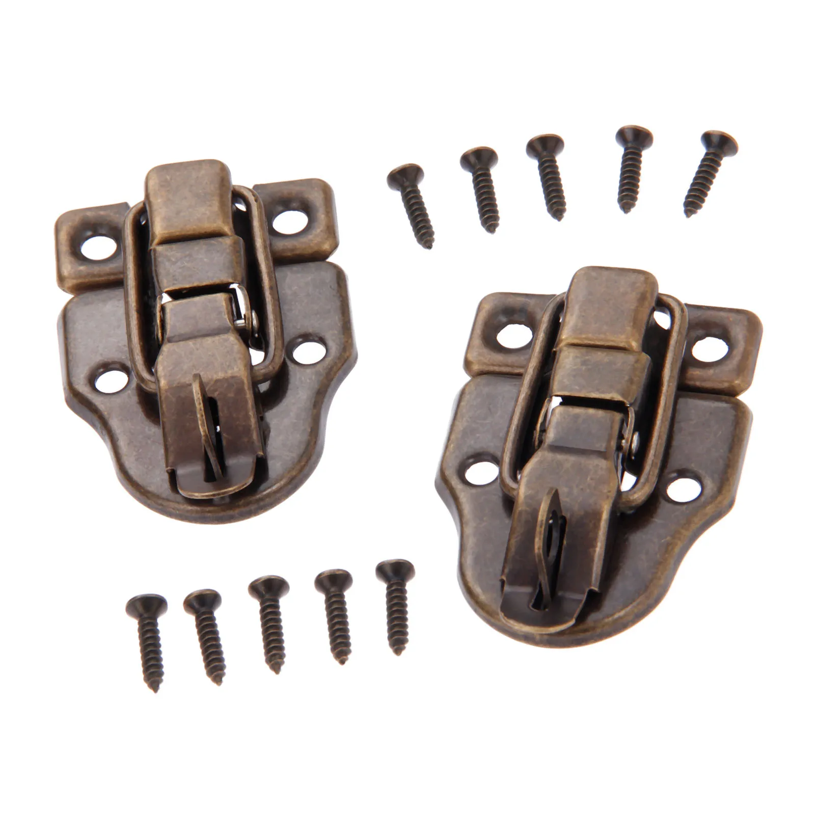 2pcs/1pair Antique Bronze Box Latch Hasps Decorative Drawer Suitcases Jewelry Wood Case Iron Buckle Clasp with screws 59*40mm