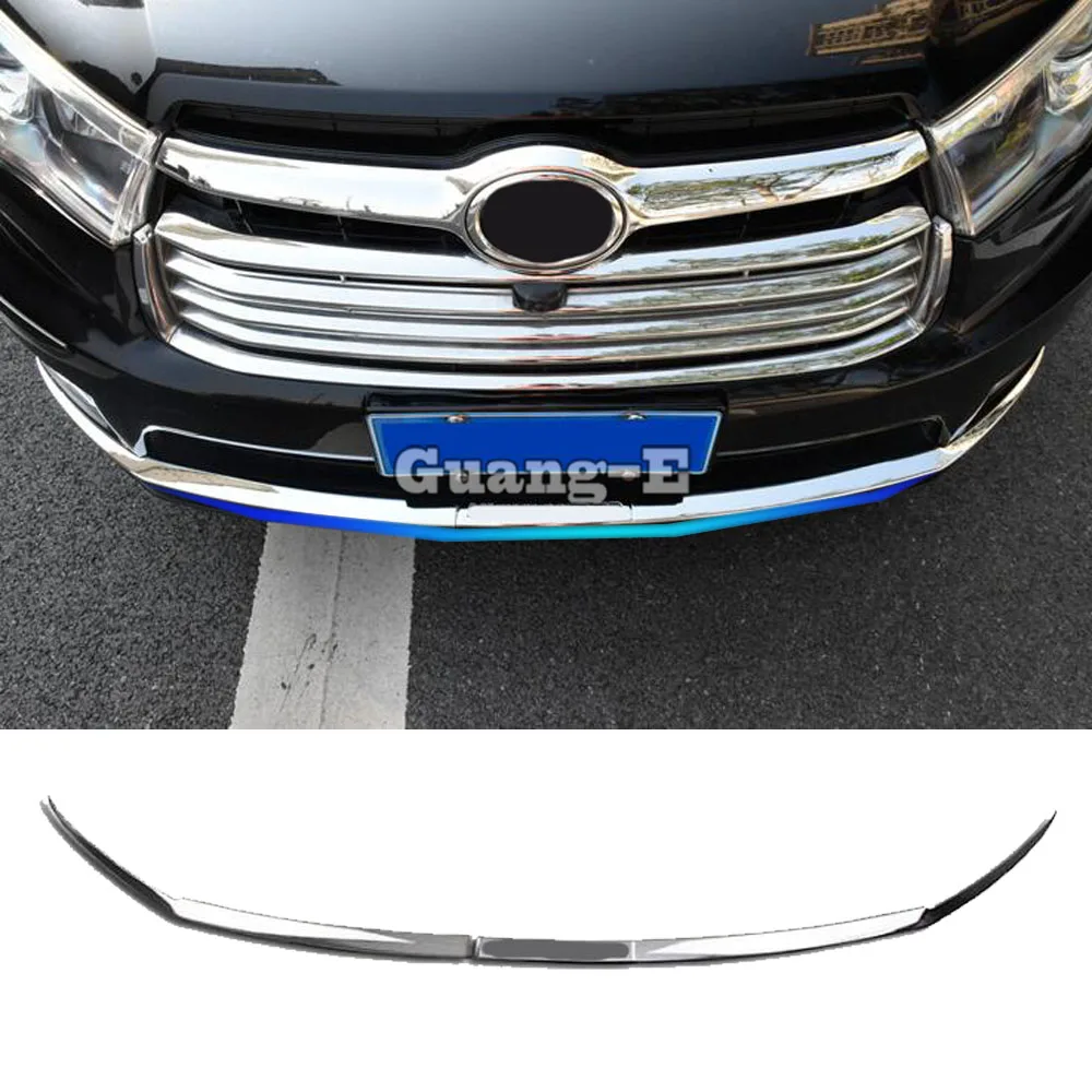 

For Toyota Highlander 2015 2016 2017-2020 Car Cover Protection ABS Chrome Trims Front Bottom Grid Grill Grille Around Edge 2pcs