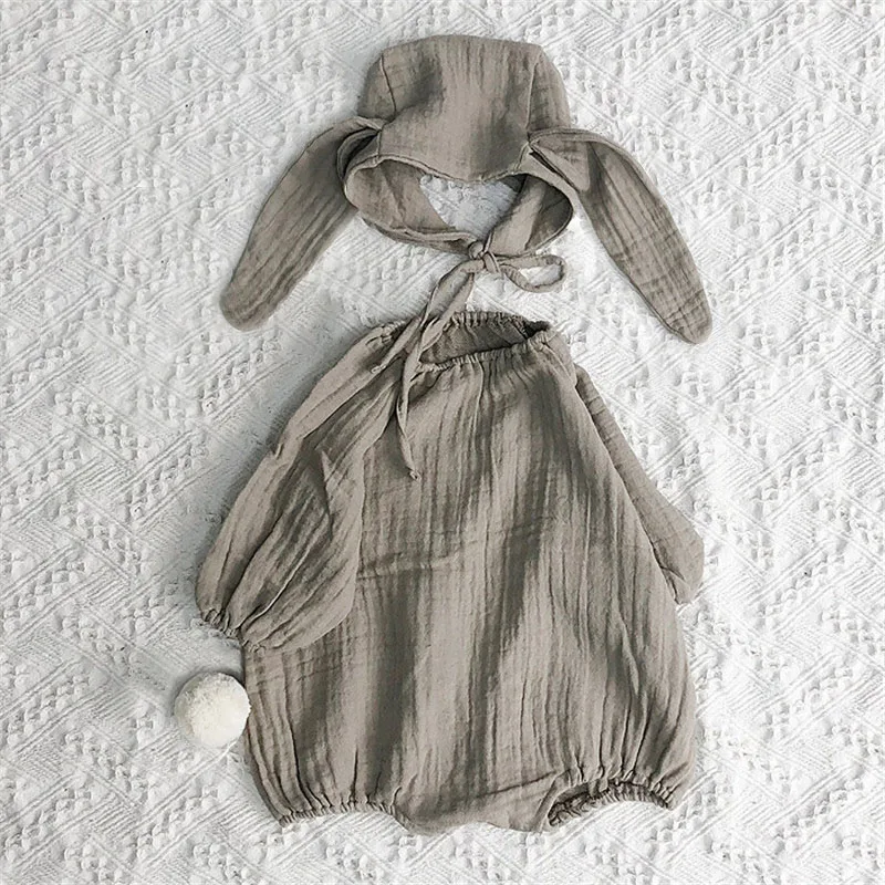 Baby Girl Rompers 0-24M Toddler Baby Girl Solid Jumpsuit Long Sleeve Rabbit Newborn Outfits Clothes Christmas Baby Costume