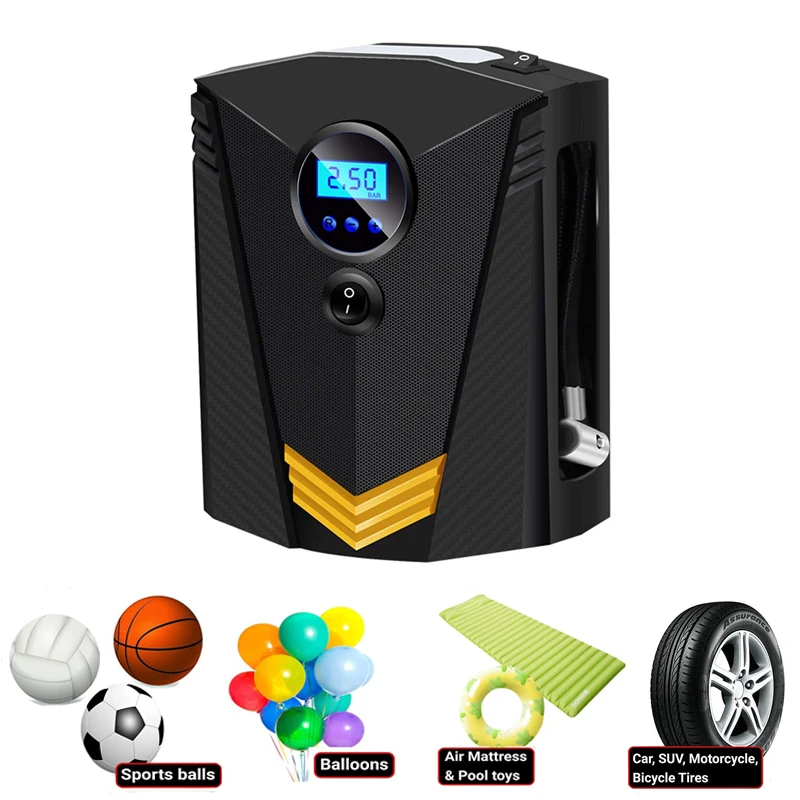 Digital Tire Inflator DC 12 Volt Car Portable Air Compressor Pump 150 PSI Car Air Compressor for Auto Car Motorcycles Bicycles