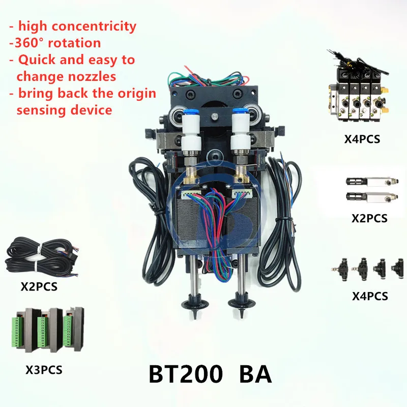 BT200 SMT HEAD mountor connector Nema8 hollow shaft stepper for pick place Double head