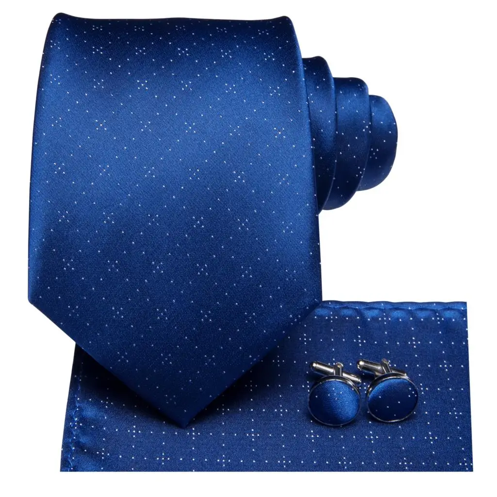 Cravate de mariage en soie Plaid bleu marine blanc pour hommes, boutons de manchette pratiques, ensemble de cravate Design à la mode, fête d'affaires, livraison directe