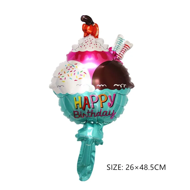 Ice Cream Pizza Burger Hot Dog Donut Aluminum Film Balloon Birthday Children\'s Day Valentine\'s Day Party Decoration Baby Gift Pa