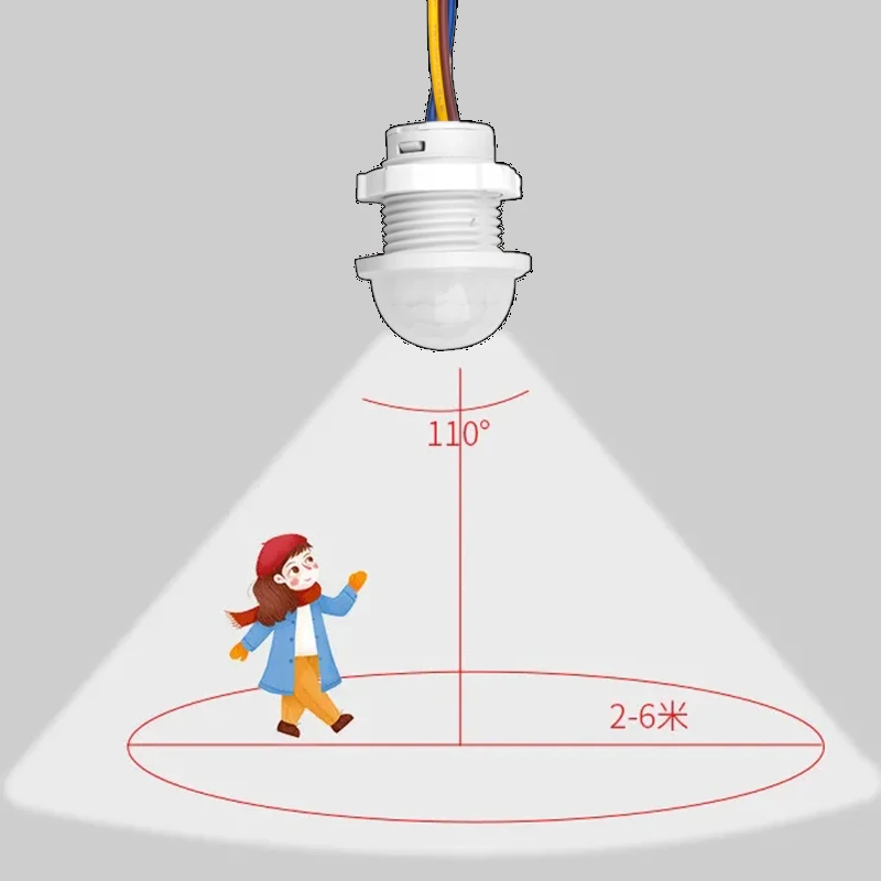 赤外線モーションセンサー付きスイッチ,110v,220v,センサー付き自動オン/オフ,LED