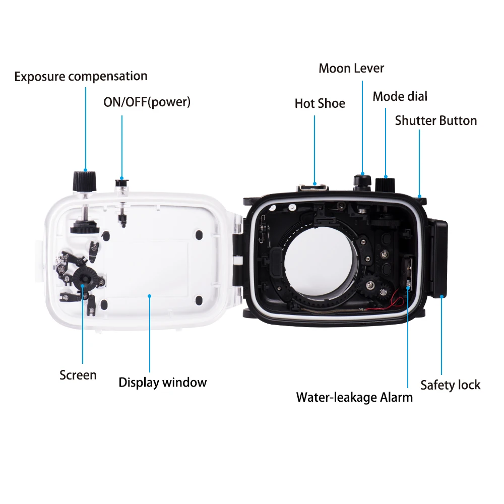 Seafrogs 130FT/40M Underwater Depth Diving Case For Canon  G1X Mark II III G7X II G5X G9X Waterproof Camera Housing Cover Box