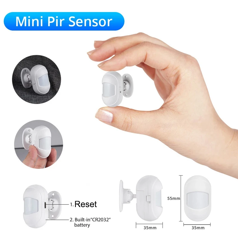 Tuya ZigBee Smart Mini PIR Motion Sensor Built In Battery Passive Infrared Detector Security Burglar Alarm Sensor Smart Life App