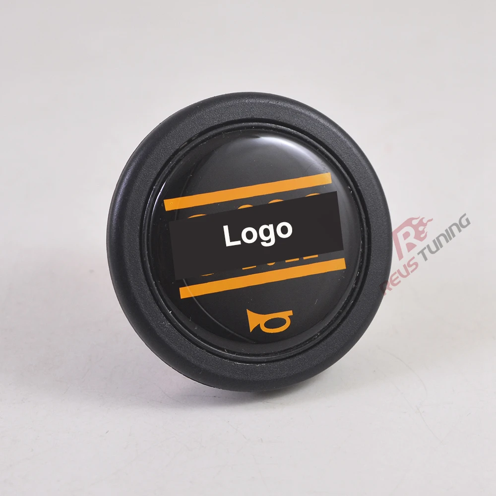 Universal Carbon Fiber Look Car Auto Racing Drift Sport Race Steering Wheel Horn Button With Logo