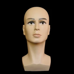 1 Piece Male Mannequin Manikin Head Model for Glasses Caps Wigs Jewelry Display Stand Holder Rack, Light Weight with Makeup