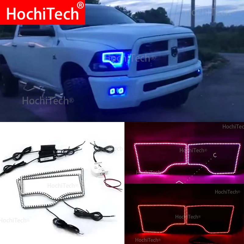 

RGB Angel Eyes Multi-Color LED Ring Turnning Light DRL Car Headlight Angel Eyes For 2009-2016 Dodge RAM Truck