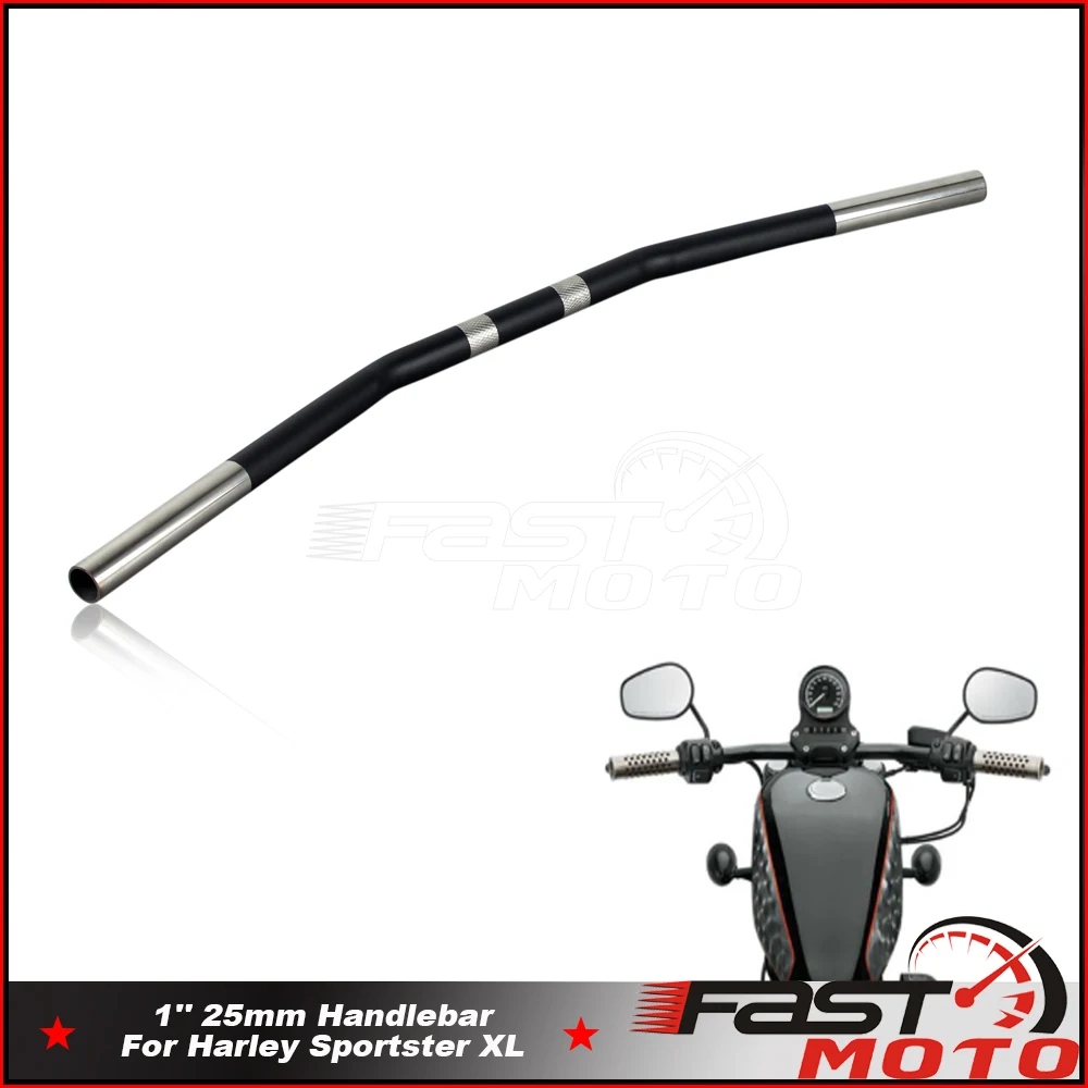 1Inch 25MM Motorcycle Curved Drag HandleBar Motorbike Handle Bar For Harley Sportster XL 883 1200 Iron Roadster SuperLow Custom