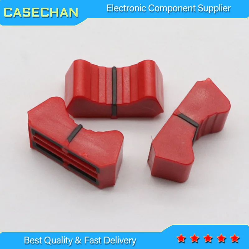 6pcs T-type Mixer Potentiometer Fader Knob Cap for YAMAHA Allen SOUNDCRAFT / L25MM W11MM H9MM red 8T Cap