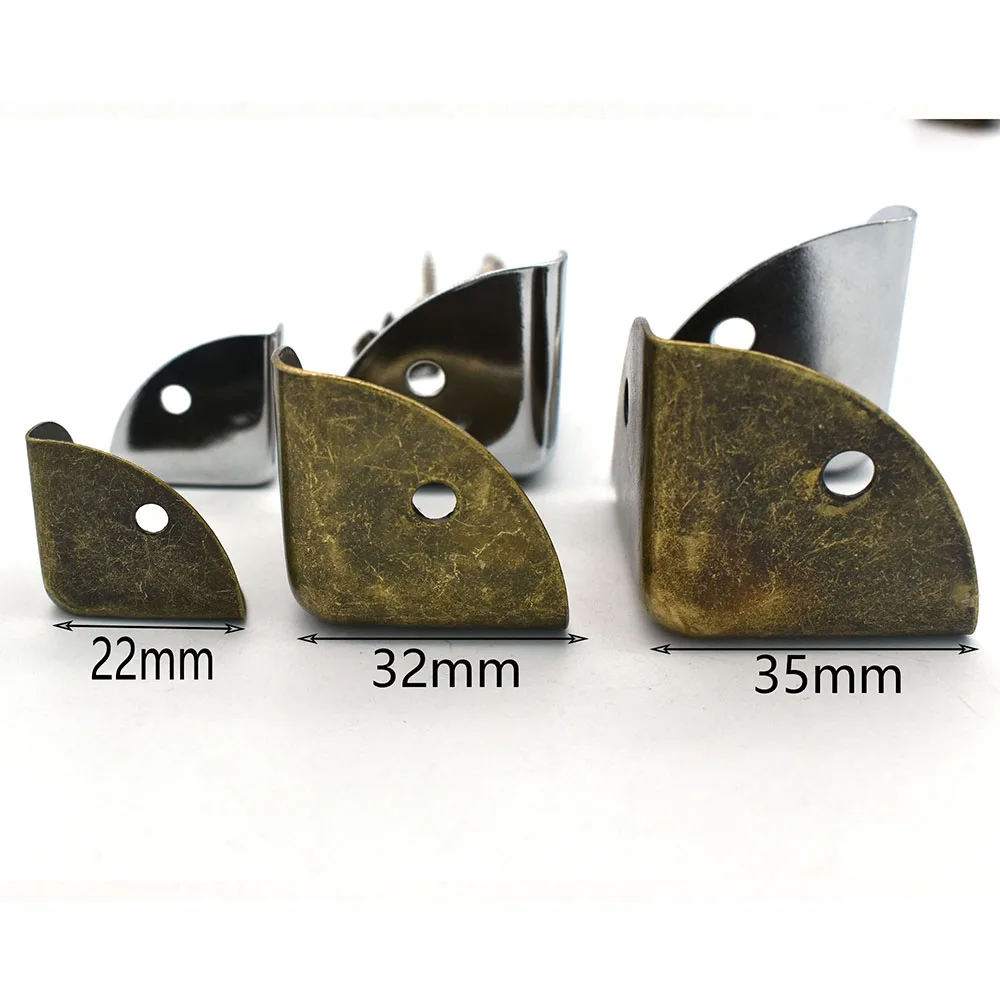 22-35mm Bronze Vintage Box Corner Protector Triangle Metal Box Decorative Edge Safety Guard Corner clip Metal Jewelry Box Corner