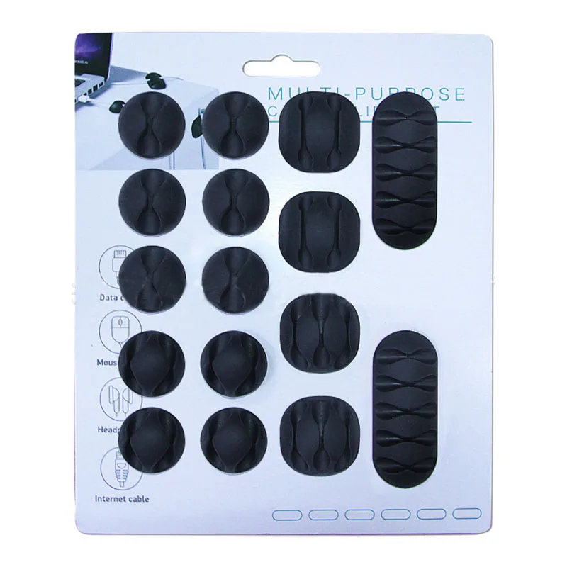 16Pcs 10pcs 8pcs/Pack Multi-Slots USB Cable Organizer Management Wire Protector for Charging Data Earphone Mouse Line Wire