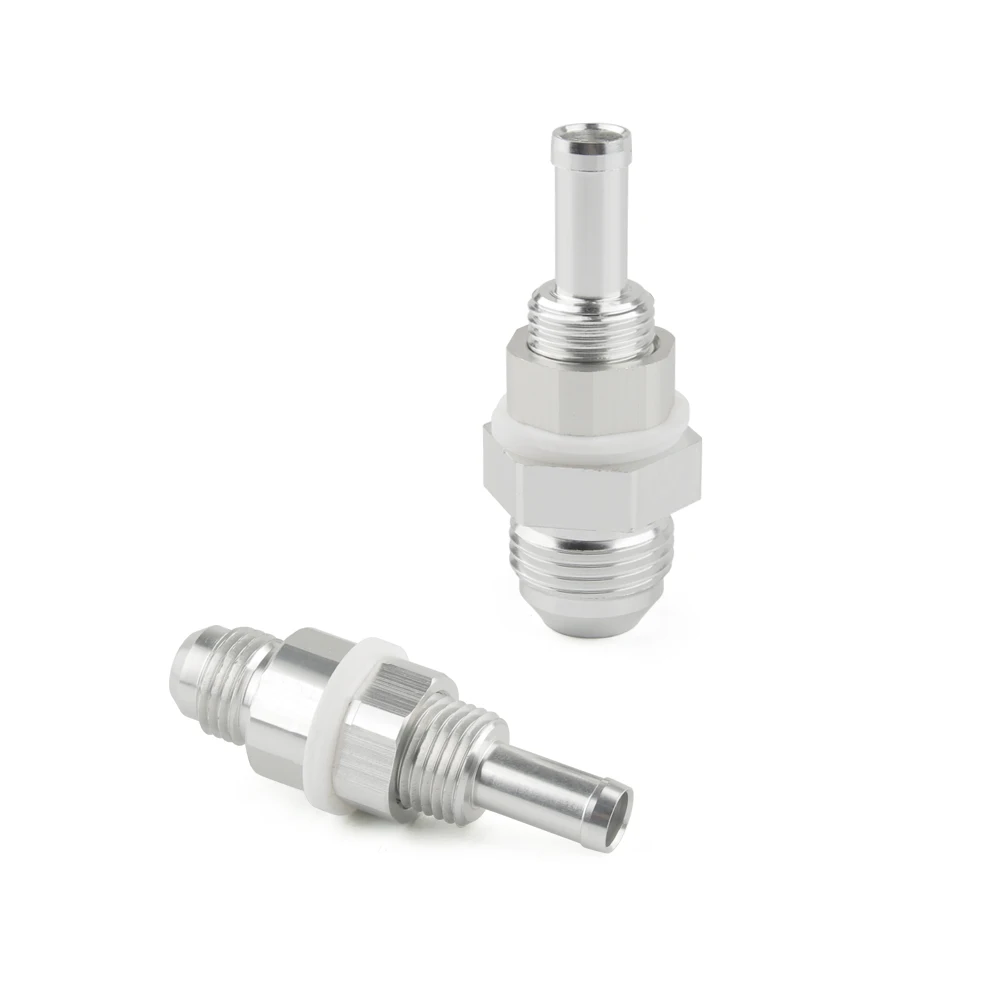 An6-5/16 or AN8-3/8 Aluminum Hose Barb Fuel Tank Fitting Silver Replacement Fittings Connector