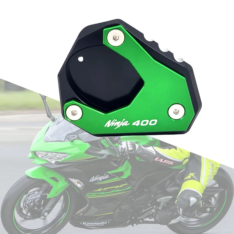 Motorcycle CNC Kickstand Foot Side Stand Extension Pad Support Plate Enlarge For KAWASAKI NINJA400 NINJA 400 Z400 2018-2022