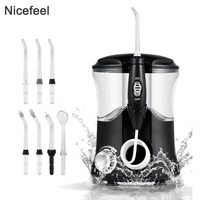 Nicefeel Oral Irrigator  Water Pulse Flosser Dental Jet Teeth Cleaner Hydro Jet With 600ml Water Tank and 7Nozzle Tooth Care