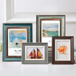 11 Colors American Style Retro Photo Frame For Wedding Gift DIY Desktop Art Decor Picture Frames 5-10Inch Classical Photo Frame