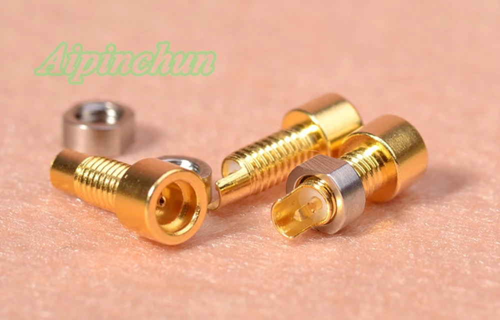 2pcs DIY MMCX Headphone Female Jack Connector Socket Mount Solder Pins Gold-Plated