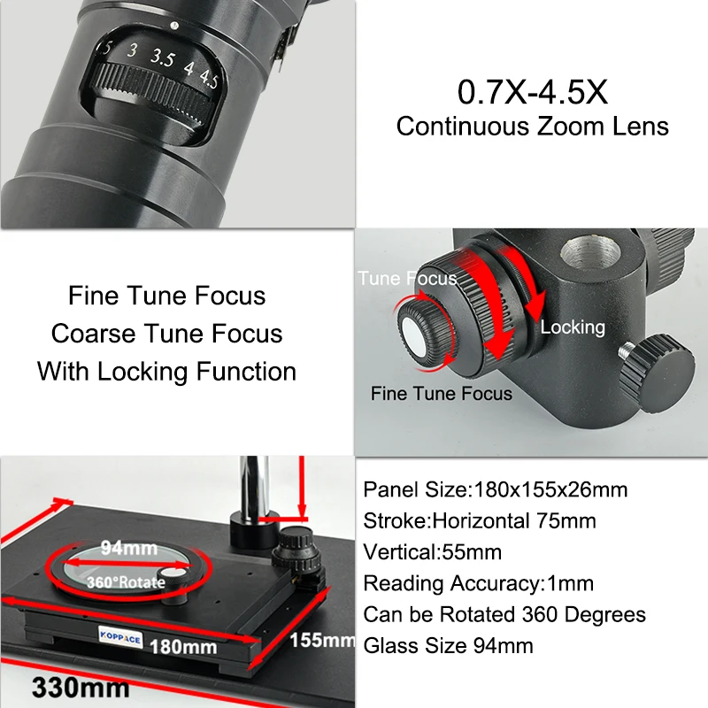 119X-7679X 2 Million Pixel Coaxial Photoelectron Microscope Infinitely Far Objective Can Take Photos and Video Measurements