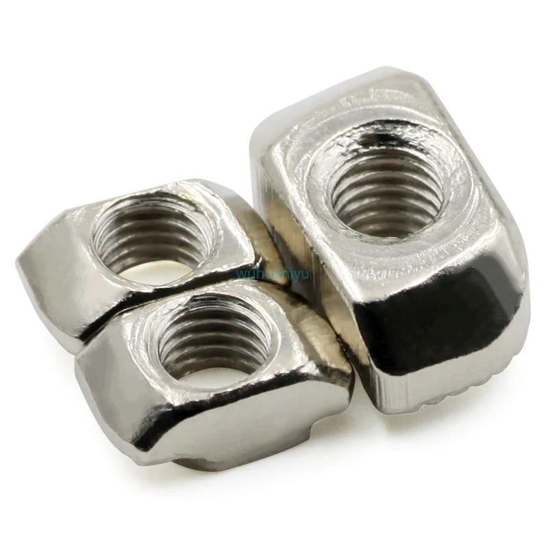 Tuerca en T M3 M4 M5 M8, cabeza de martillo, Conector de tuerca de ranura de sujeción, niquelado para 20, 30, 40, 45, perfil de extrusión de
