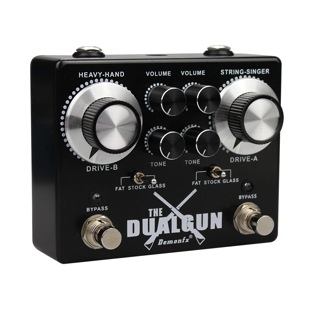 DUALGUN-Guitar Effect Pedal, Overdriver Distortion Boost with True Bypass Demonfx, High Quality, New