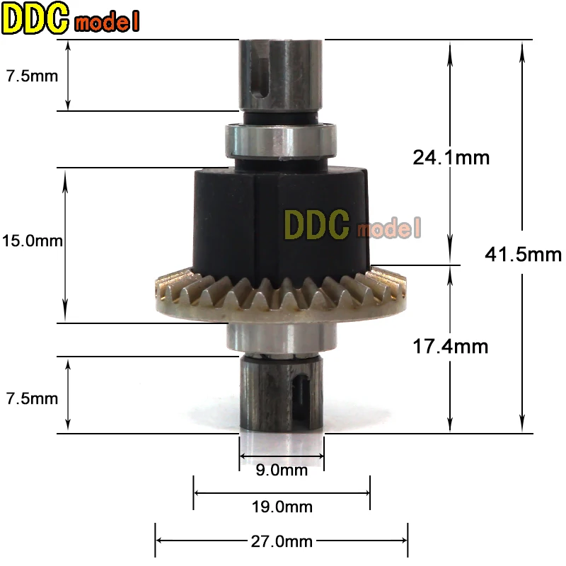 UDIRC-piezas de repuesto para coche a control remoto, mejora del diferencial de engranaje de Metal para 1/16 SG1603/1604/05/06