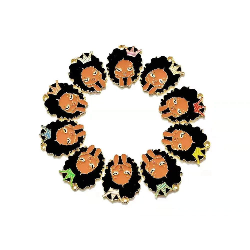 

10pcs Girl Face Crown Charms For Women DIY Jewelry Accessories Set0016