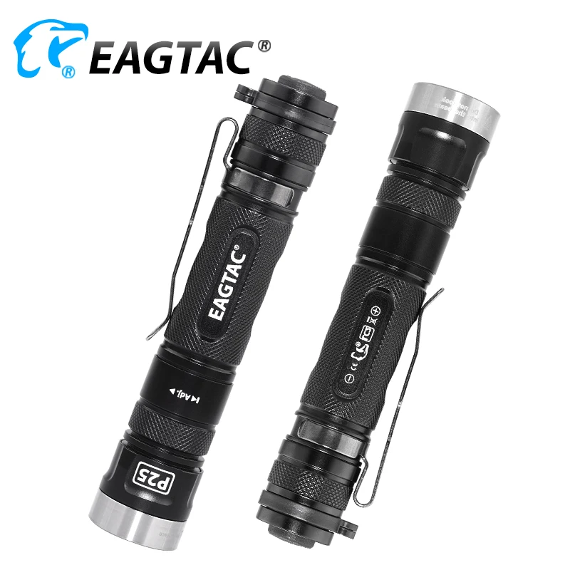 EAGTAC P25LC2 XML2 Ultra Bright Super Powerful Tactical Flashlight LED Torch 18650 CR123A Battery 365nm 395nm UV Nichia 219C