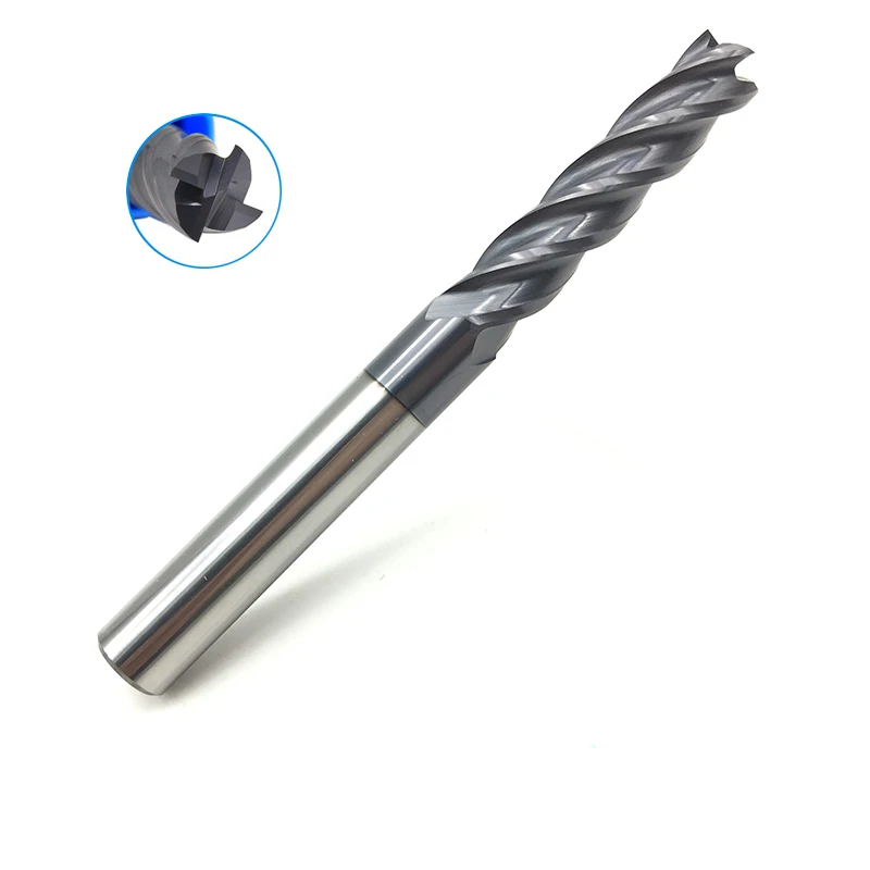 10PCS HRC50 4Flute 1mm 1.5mm 2mm 2.5mm 3mm 4mm 5mm 6mm *50L Alloy Carbide Milling Tungsten Steel Milling Cutter End Mill Cutting