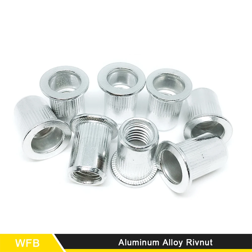 40Pieces 25Pieces M3 M4 M5 M6 M8 M10 Aluminum Alloy Rivnut Flat Head Threaded Rivet Insert Nutsert Cap Rivet Nut