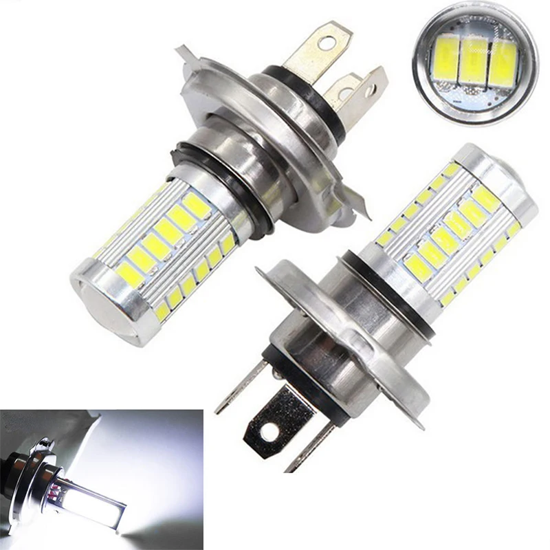 1x  H4 LED Lamp Car Headlight Cold White 33 SMD  Light Bulb  Fog Light Headlamp Motorcycle headlights