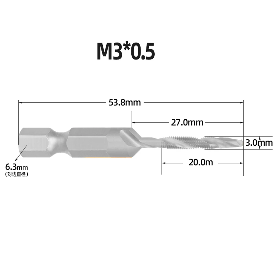 Boren En Tappen Een Tap Rvs Speciale Drie-In-een Composiet Aluminium Boor Tap Zeshoekige M3 M4 m6 M8 M10 Tap Set